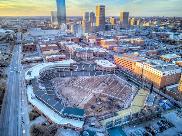 Chickasaw Bricktown Ballpark is undergoing a $2.5 million facelift that includes a completely new playing surface. - PETER J. BRZYCKI / OKCTALK