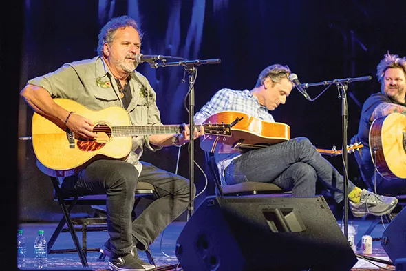 Bob DiPiero, Travis Hill and Jaret Reddick of Bowling for Soup perform at last year’s Oklahoma Songwriters Festival. - PROVIDED
