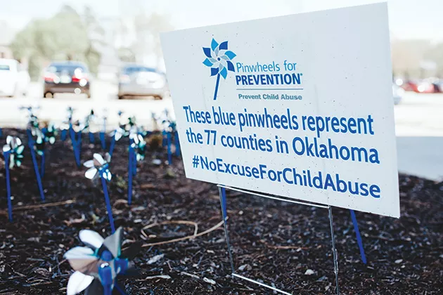 Businesses around the state, like Oklahoma County Juvenile Center, are planting pinwheel gardens, the official symbol of Prevent Child Abuse America. - ALEXA ACE