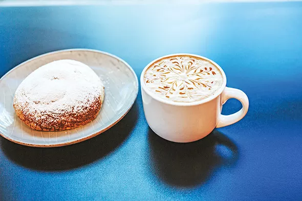Mallorca bread and a latte at D Taino Bakery - ALEXA ACE