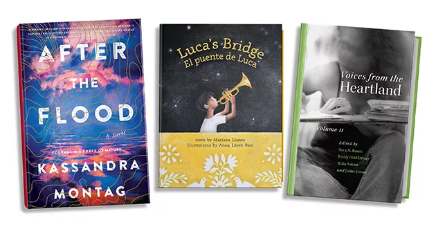 from left After the Flood is currently in development as a TV series for Apple; Luca’s Bridge/El puente de Luca is a bilingual children’s book; and Voices from the Heartland, Volume II is a collection of essays written by Oklahoma women. - PROVIDED