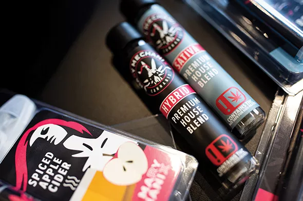 The spiced apple cider vape cartridge is the newest of Mary Mechanix’s offerings, available only in the autumn. - ALEXA ACE