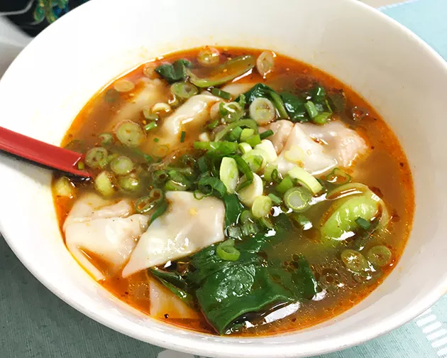 Spicy wonton soup from Yummy Noodles - JACOB THREADGILL
