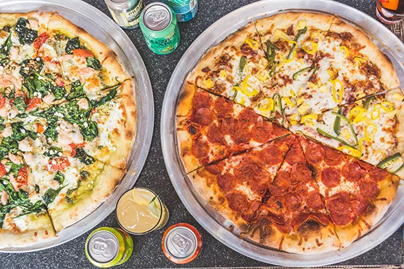 Pesto Dream; Hot, Hot, Heat; and Big Peppa pizzas at Notorious P.I.E. - PROVIDED