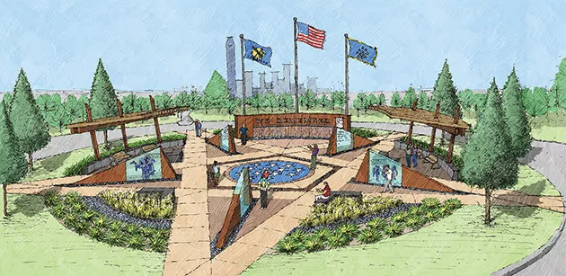 Manuel Perez Memorial is designed to look like a Medal of Honor. - PDG / PROVIDED