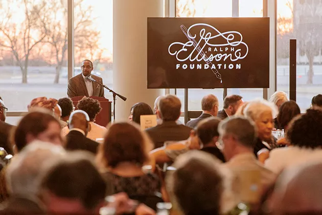 Michael Owens, Ralph Ellison Foundation executive director, speaks at the 2019 celebration gala. - PROVIDED