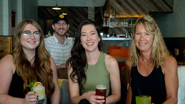from left bartender Alexei Diggs, Brian Butler, Bailey Butler and Sheri Andrew - PHILLIP DANNER
