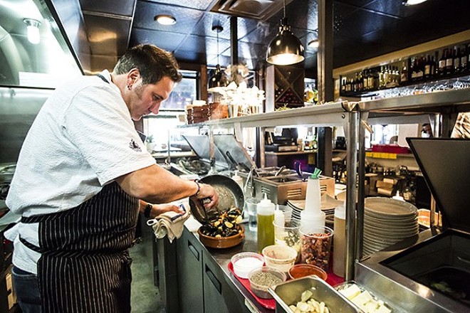 Chef Henry Salgado makin' it happen at Txokos Basque Kitchen - PHOTO BY ROB BARTLETT