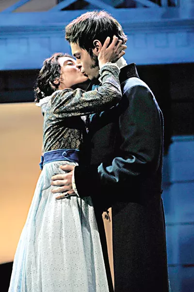 Class Act: Michele Vazquez plays Elizabeth Bennet and Avery Clark is Mr. Darcy in OST's Pride and Prejudice - PHOTO BY TONY FIRRIOLO