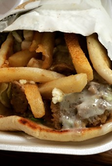Gyros sandwich "Dubai style" from Whitewood Grill.