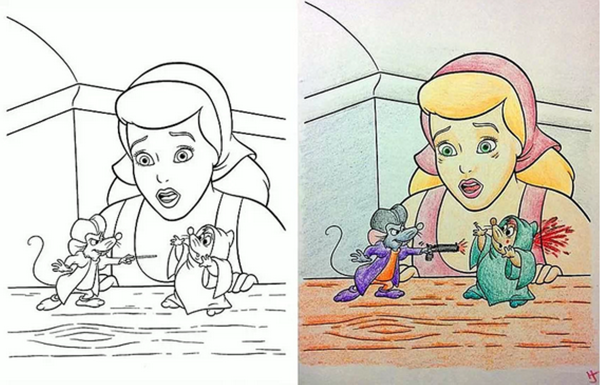 Coloring Book Corruptions What Happens When You Let Adults Loose On A Disney Coloring Book Blogs
