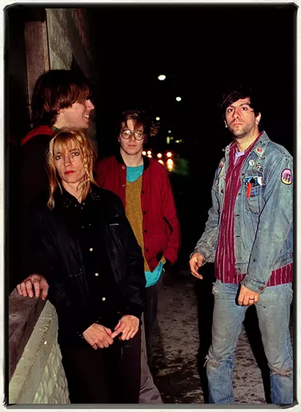 Sonic Youth in front of the Einstein-A-Go-Go, Jacksonville Beach, 1986 - JIM LEATHERMAN