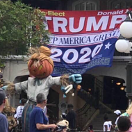 Someone hung a 'Re-Elect Trump' banner in Disney's Magic Kingdom last weekend