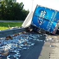 A Bud Light truck overturned on I-75 this morning, committing a huge party foul