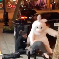 The Easter Bunny literally beat someone up in downtown Orlando last night