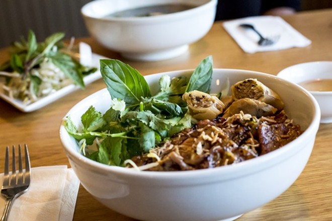 Rice vermicelli bowl: not pho, but also tasty. - PHOTO BY ROB BARTLETT