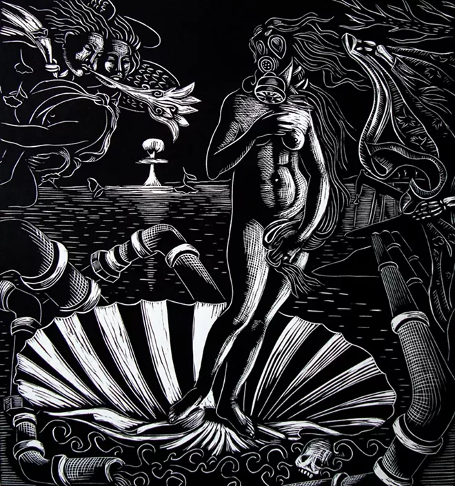 “Calavera Cañera (After Posada)” by Carlos Barberena