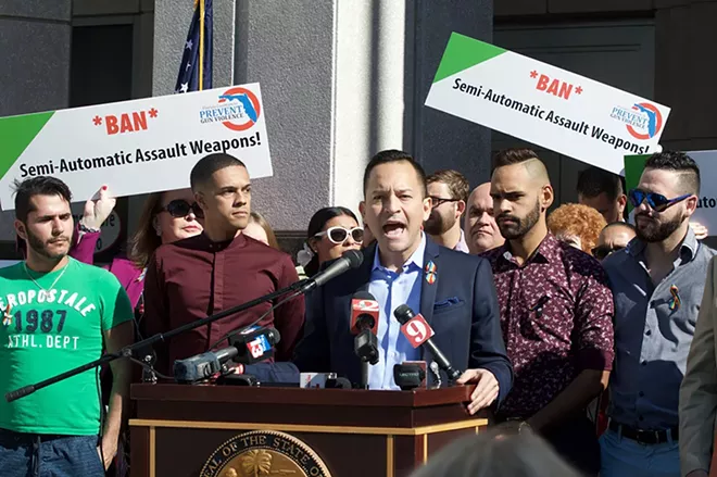 State Rep. Carlos Guillermo Smith, Pulse survivors and gun reform advocates speak out, Jan. 5 - PHOTOS BY MONIVETTE CORDEIRO