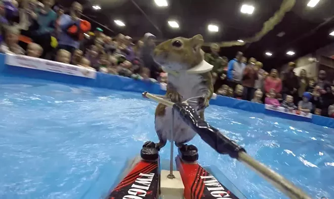 Twiggy water skiing at the 2019 KX Sport Show in Minot, North Dakota - SCREENSHOT VIA TWIGGY, INC./YOUTUBE