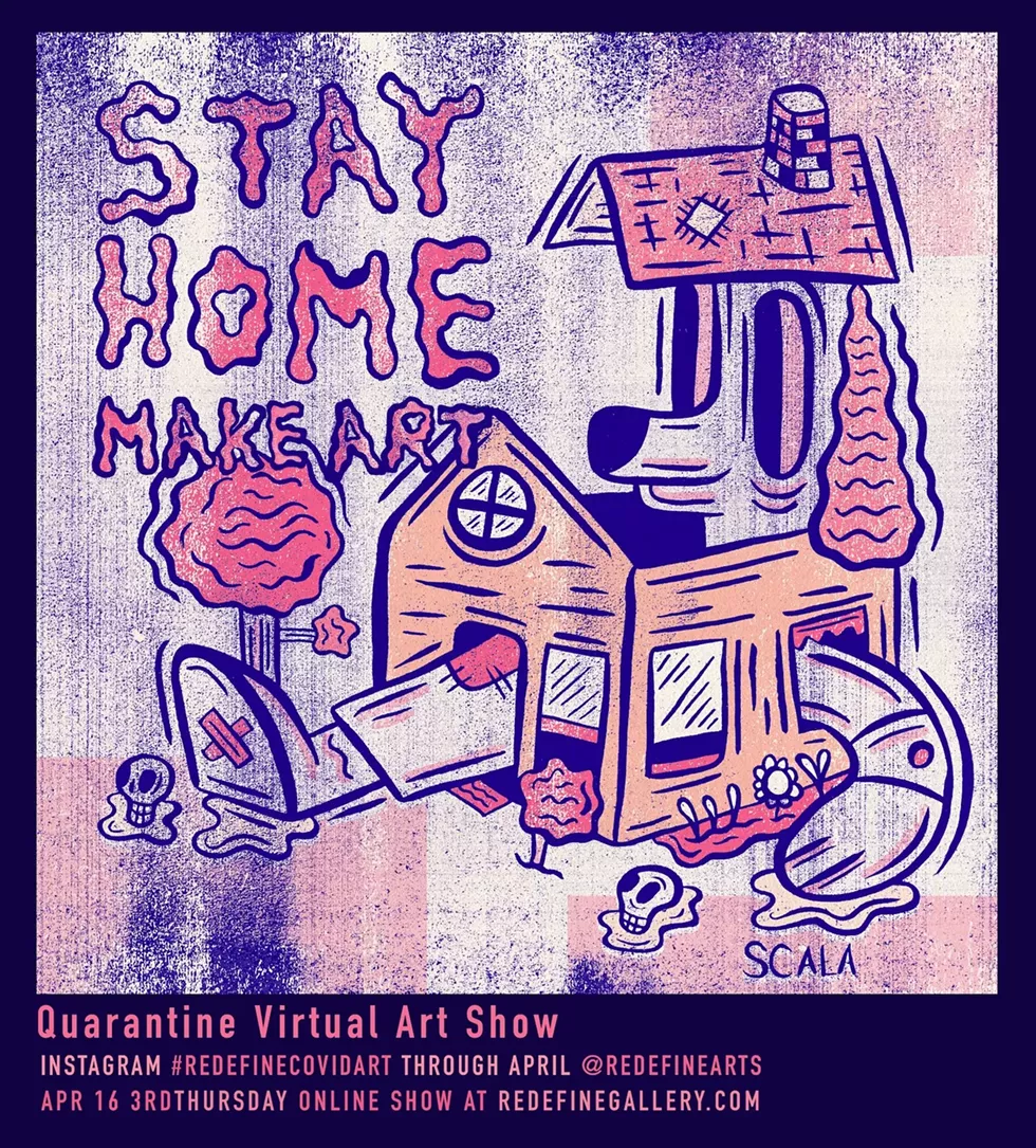 "'STAY HOME' showcases how we are all mentally/physically just confined to our homes. There is the looming fear of death lingering outside of our homes," says artist Vincent Scala. - ILLUSTRATION BY VINCENT SCALA