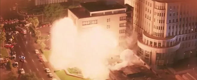Controlled explosion of Orlando City Hall - SCREENSHOT VIA MOVIE CLIPS/YOUTUBE