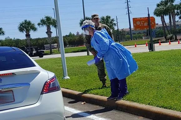 Coronavirus testing at the Orange County Convention Center on April 1, 2020 - PHOTO BY DAVE PLOTKIN