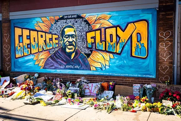 Minneapolis Black Lives Matter graffiti mural memorializing George Floyd - PHOTO VIA MUNSHOTS/UNSPLASH