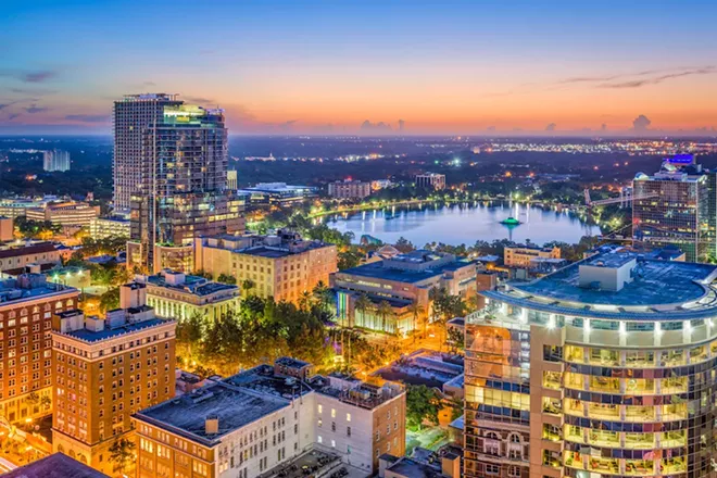 Downtown Orlando at night - PHOTO VIA ADOBE STOCK