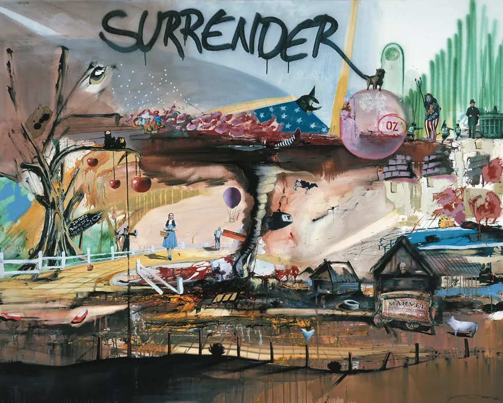 THROUGH JAN. 3, 2021: &lsquo;MARCUS JANSEN: E PLURIBUS UNUM,&rsquo; CORNELL FINE ARTS MUSEUM - MARCUS JANSEN, &rsquo;E PLURIBUS UNUM,&rsquo; 2008. OIL ENAMEL, MIXED MEDIA AND COLLAGE ON CANVAS. LENT BY TEDDI AND SCOTT DOLPH. &copy;2020 MARCUS ANTONIUS JANSEN/ARTISTS RIGHTS SOCIETY (ARS), NEW YORK