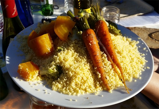 Couscous with carrots, beets, broccoli and cauliflower (Syria)