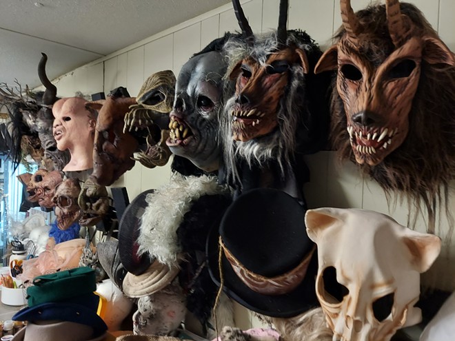 The wardrobe trailer at A Petrified Forest is filled with masks, many purchased last year to help hid the face coverings actors wore. This year the mask and the face covers will return. - IMAGE VIA KEN STOREY
