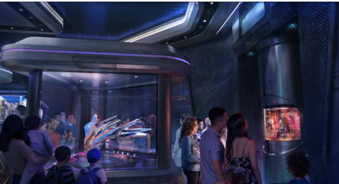 The pavilion will showcase the technology of the  fictional planet Xandar. - RENDERING VIA DISNEY