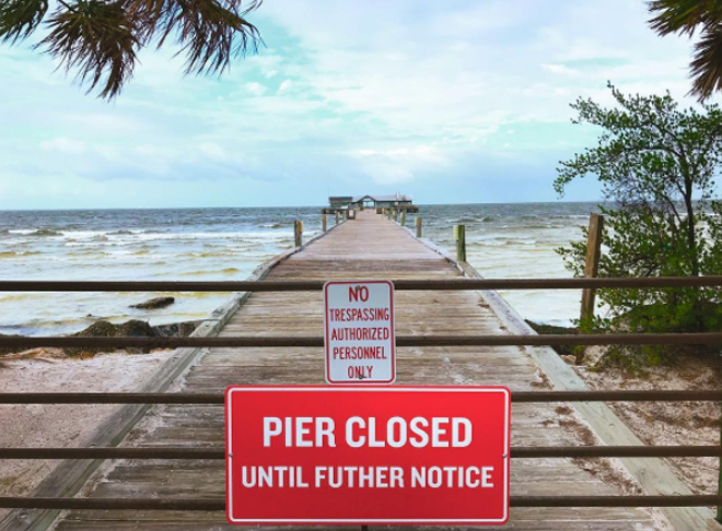 The Anna Maria Pier closed after Hurricane Irma damaged it - IMAGE VIA ANNAMARIASOCIAL | INSTAGRAM