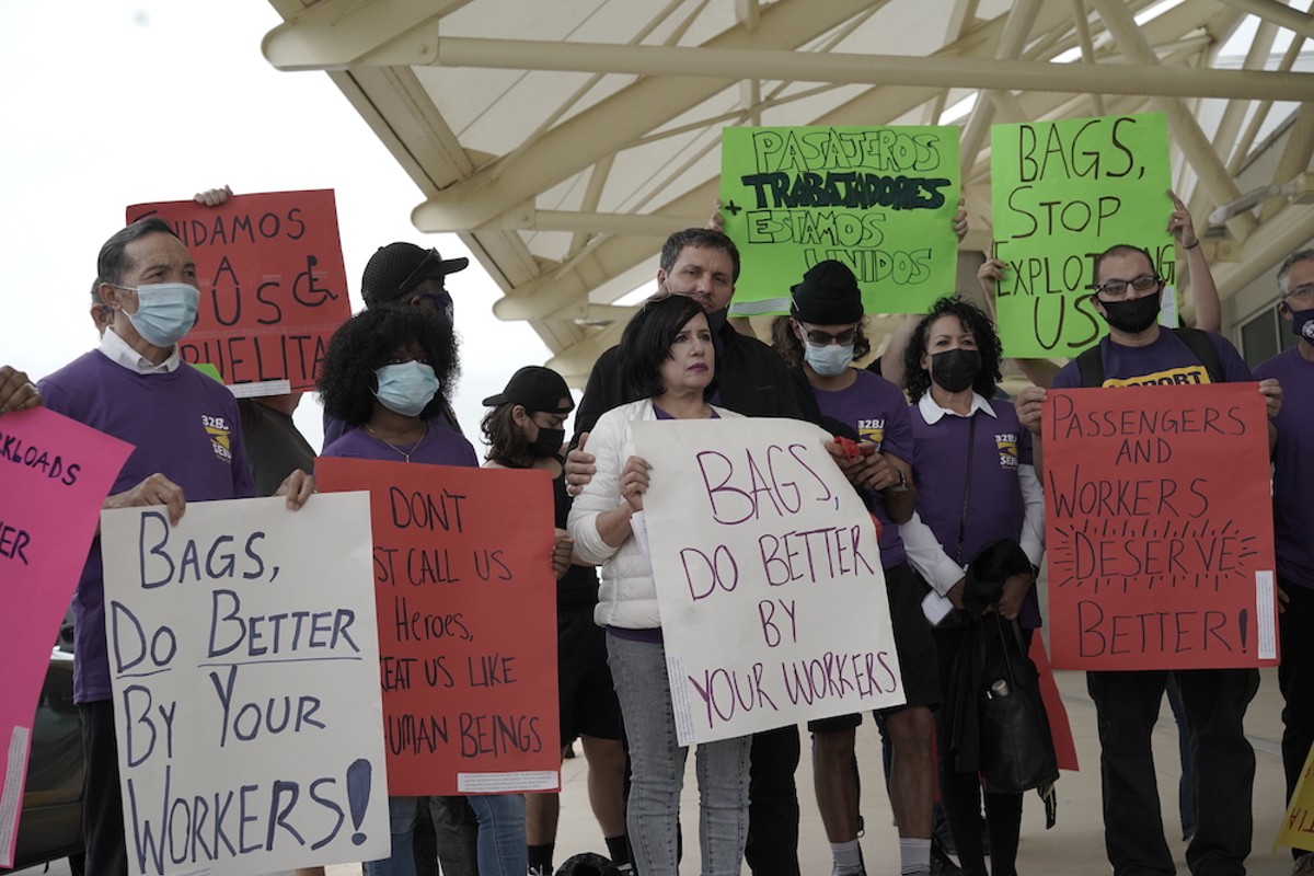 Orlando International Airport workers staged a walkout Nov. 18, 2021