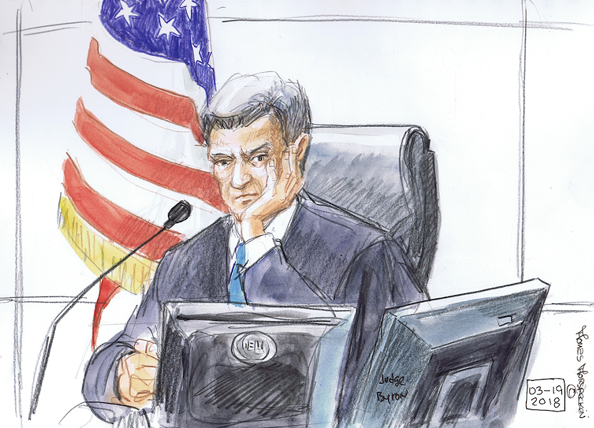 U.S. District Judge Paul Byron - ILLUSTRATION BY THOMAS “THOR” THORSPECKEN