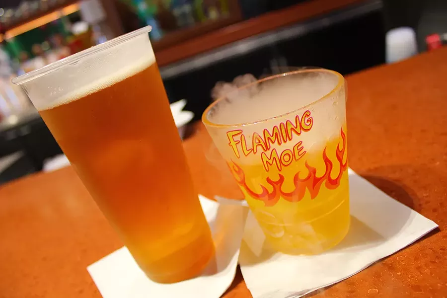 Drink a Flaming Moe at Universal's Springfield USA