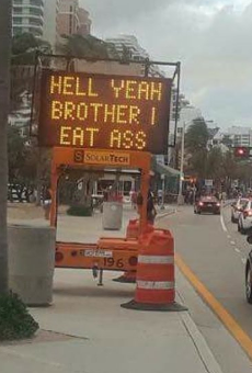 This Florida road sign eats ass