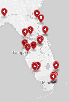 Map shows 27 mass shootings in Florida during 2015