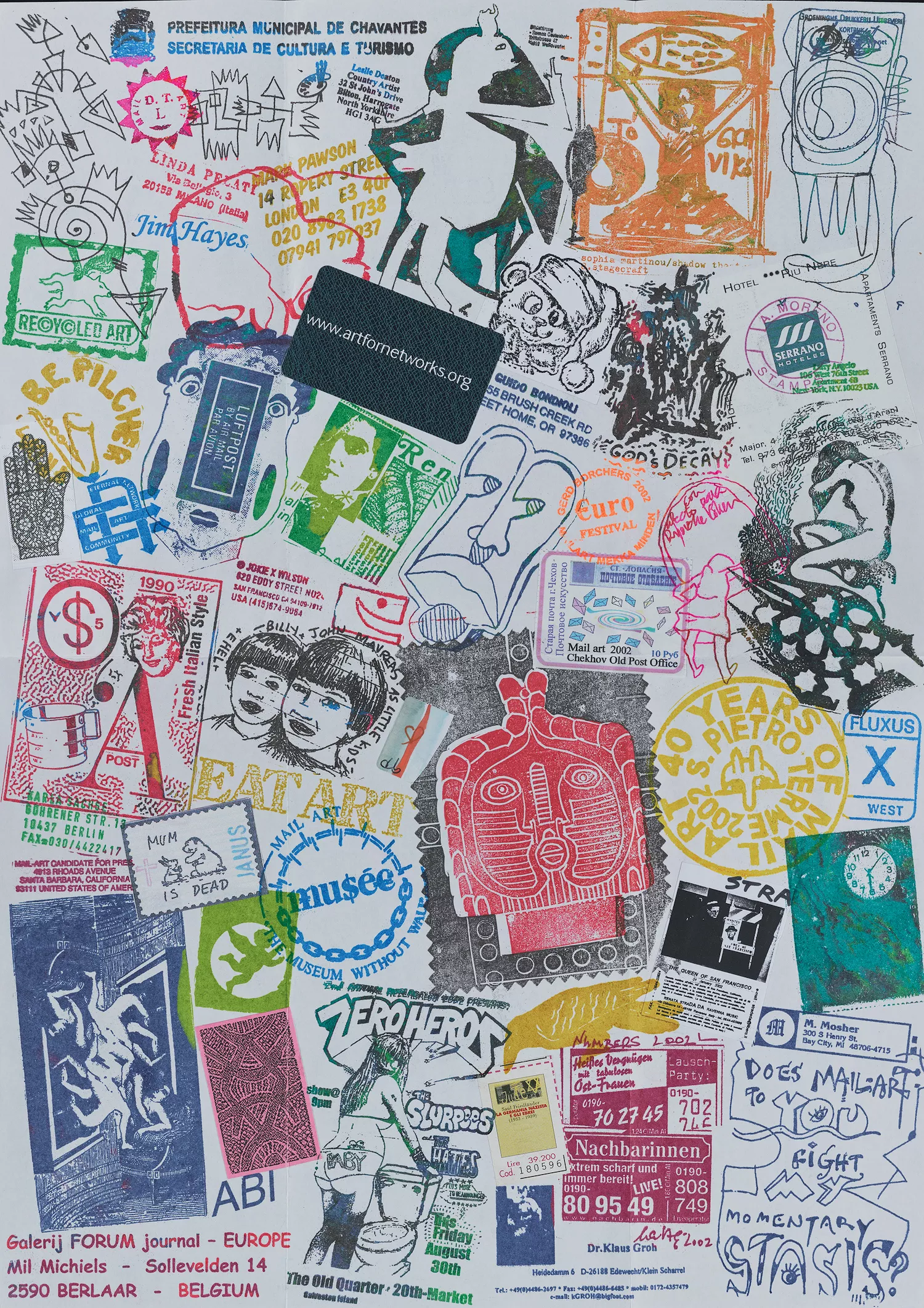 Ryosuke Cohen mail art to John Evans, 2002 (ongoing project since 1985). John Evans papers, Archives of American Art, Smithsonian Institution. - JOHN EVANS PAPERS, ARCHIVES OF AMERICAN ART, SMITHSONIAN INSTITUTION.