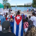 SOS Cuba protesters at Lake Eola Park on Saturday, July 18