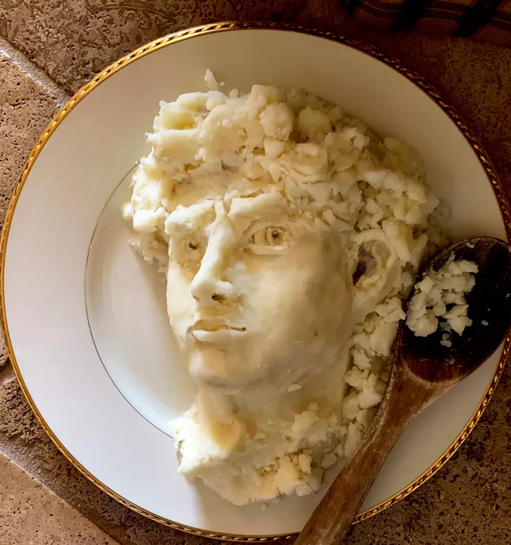 Sandra Marshall's recreation of Michelangelo's "David" in mashed potatoes. - COURTESY JAMESON & ASSOCIATES