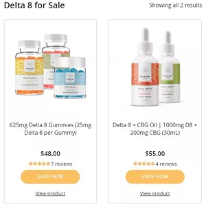 Premium Jane's cached page of Delta 8 products. The Scottsdale-based company says it won't ship to Arizona because of legal issues. - GOOGLE ARCHIVE OF PREMIUMJANE.COM PAGE