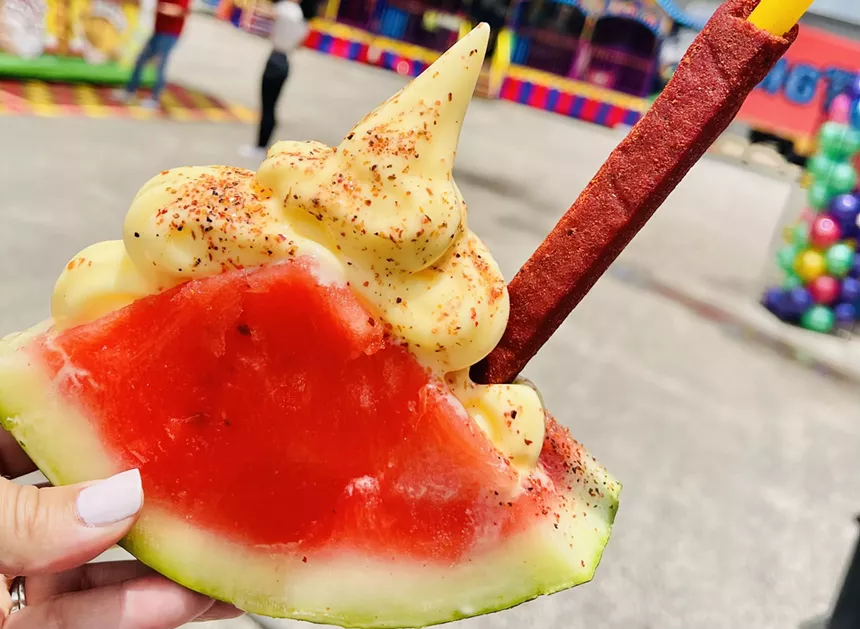The Dole Whip watermelon Tajin taco. - ARIZONA STATE FAIR