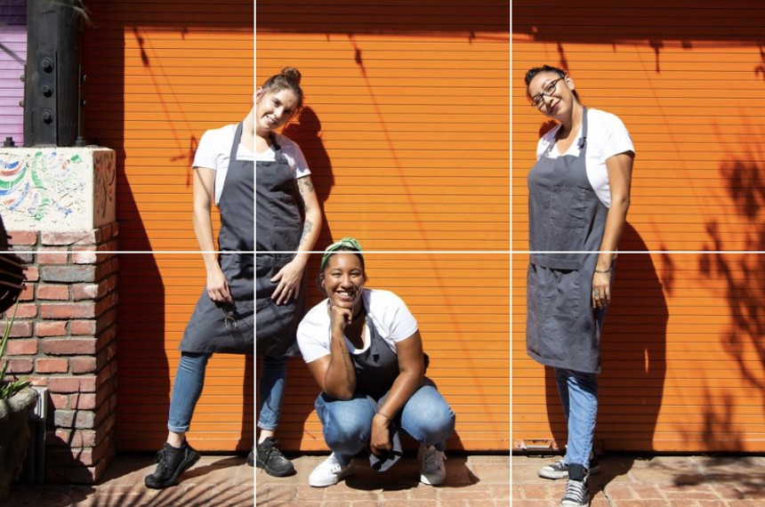 The team, from left to right: Jessica Marzonie, Jasmin Smith and Lataunya Benally.  - MELINDA JANE MYERS