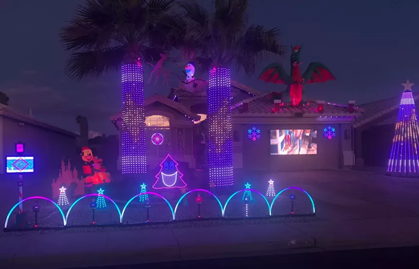 The Keeley family's display in Mesa is synced to music. - KEELEY FAMILY