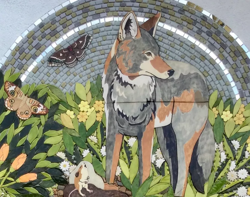 Detail of the huge mural by Tammi Lynch-Forrest while it was in progress. - TAMMI LYNCH FORREST