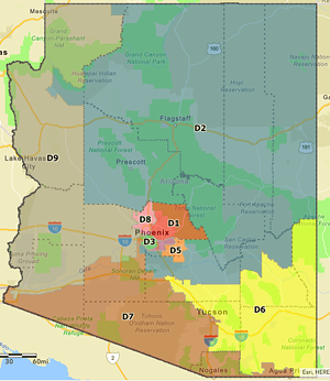 It approved the card for Arizona's U.S. House of Representatives delegation for the next 10 years. ARIZONA INDEPENDENT COMMISSIONING COMMISSION