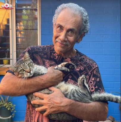 Zarco Guerrero is one of the subjects of the "Artists and Cats" show at Abe Zucca Gallery. - PHILIP TALARICO