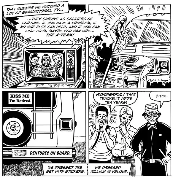 A sequence from Second Avenue Caper, with art by Mark Zingarelli