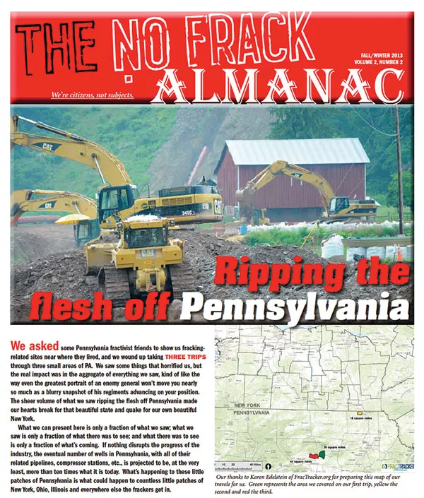 A trooper with Pennsylvania State Police went to New York to question the editor of this anti-fracking website